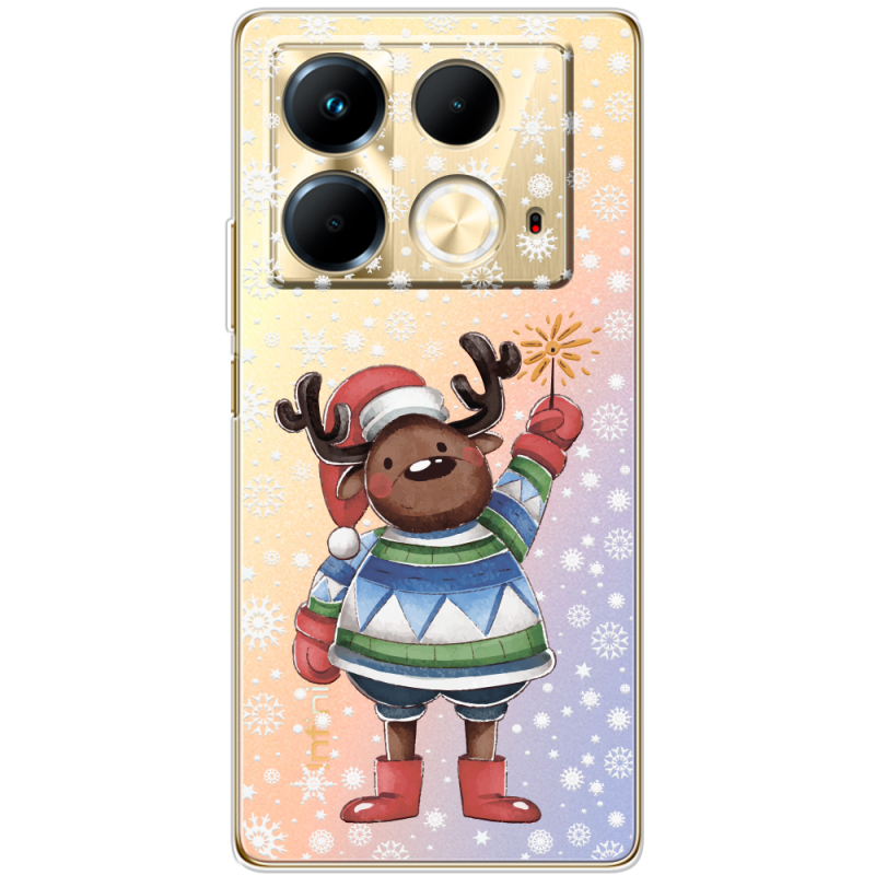 Прозрачный чехол BoxFace Infinix Note 40 4G Christmas Deer with Snow