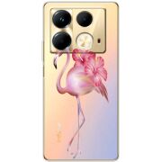 Прозрачный чехол BoxFace Infinix Note 40 4G Floral Flamingo