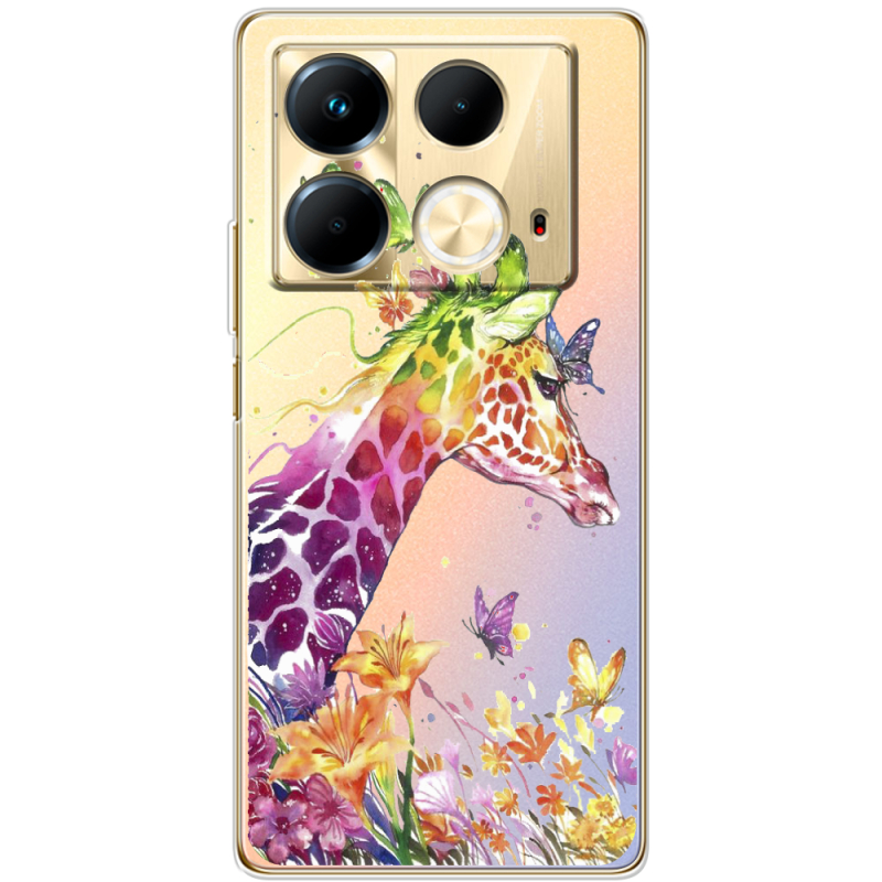 Прозрачный чехол BoxFace Infinix Note 40 4G Colorful Giraffe