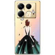 Чехол со стразами Infinix Note 40  4G Girl in the green dress