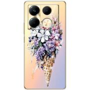 Чехол со стразами Infinix Note 40  4G Ice Cream Flowers