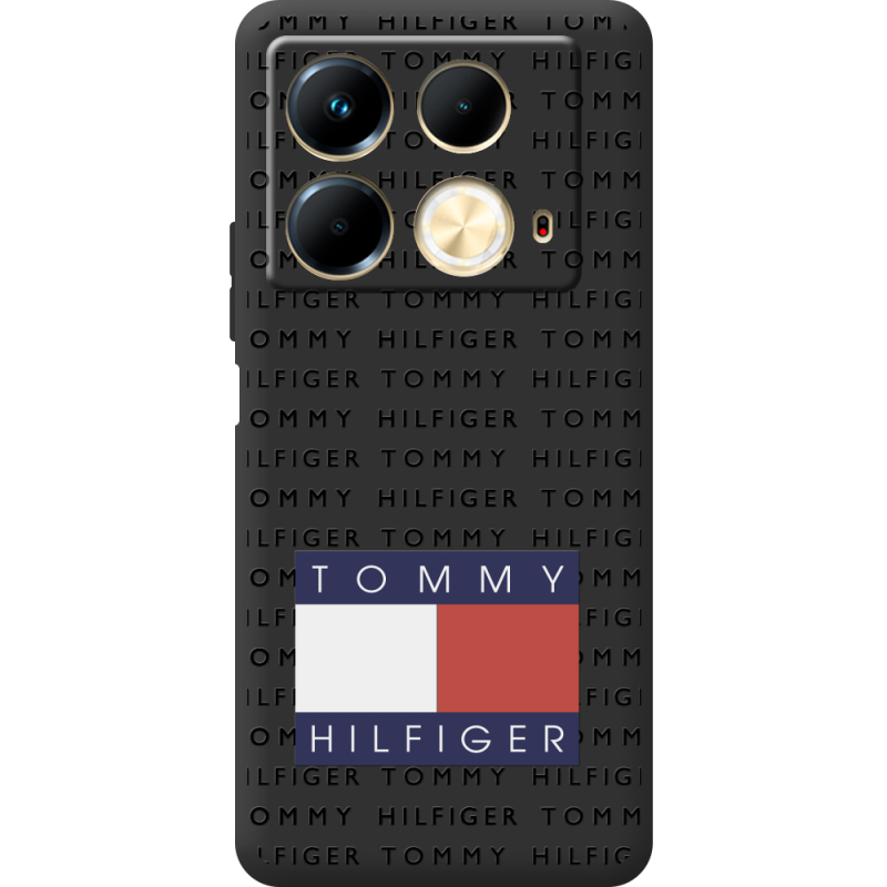 Черный чехол BoxFace Infinix Note 40 4G Tommy Print