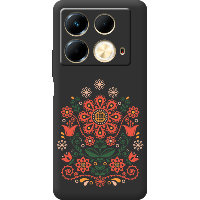 Черный чехол BoxFace Infinix Note 40 4G Ukrainian Ornament