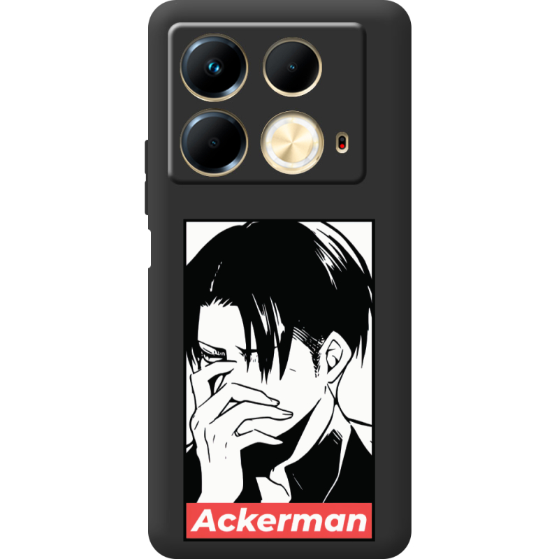 Черный чехол BoxFace Infinix Note 40 4G Attack On Titan - Ackerman