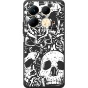 Черный чехол BoxFace Infinix Note 40 4G Skull and Roses