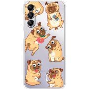 Прозрачный чехол BoxFace Samsung Galaxy M35 (M356) с 3D-глазками Pug