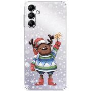 Прозрачный чехол BoxFace Samsung Galaxy M35 (M356) Christmas Deer with Snow