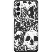 Черный чехол BoxFace Samsung Galaxy M35 (M356) Skull and Roses