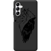 Черный чехол BoxFace Samsung Galaxy M35 (M356) Wolf and Raven