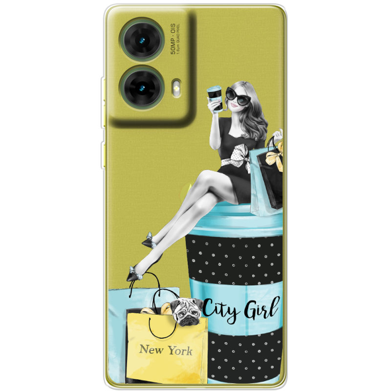 Прозрачный чехол BoxFace Motorola G85 City Girl