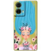 Прозрачный чехол BoxFace Motorola G85 Blue Hair