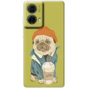 Прозрачный чехол BoxFace Motorola G85 Dog Coffeeman