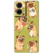 Прозрачный чехол BoxFace Motorola G85 с 3D-глазками Pug