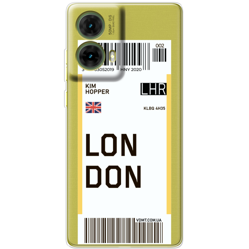 Прозрачный чехол BoxFace Motorola G85 Ticket London