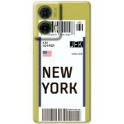 Прозрачный чехол BoxFace Motorola G85 Ticket New York