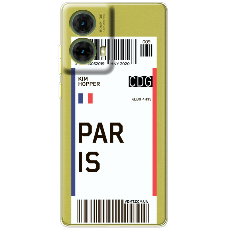 Прозрачный чехол BoxFace Motorola G85 Ticket Paris