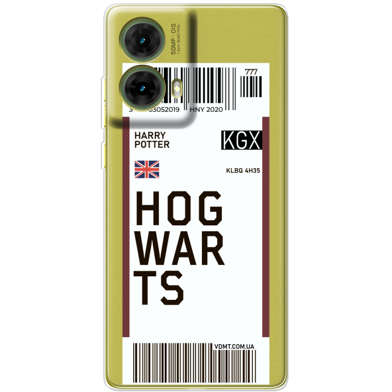 Прозрачный чехол BoxFace Motorola G85 Ticket Hogwarts