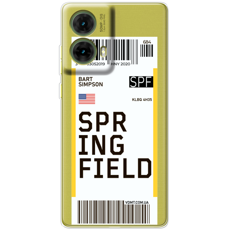 Прозрачный чехол BoxFace Motorola G85 Ticket Springfield