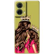 Прозрачный чехол BoxFace Motorola G85 Queen and Princess