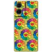 Прозрачный чехол BoxFace Motorola G85 Hippie Flowers