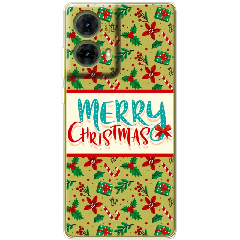 Прозрачный чехол BoxFace Motorola G85 Vintage Christmas Pattern