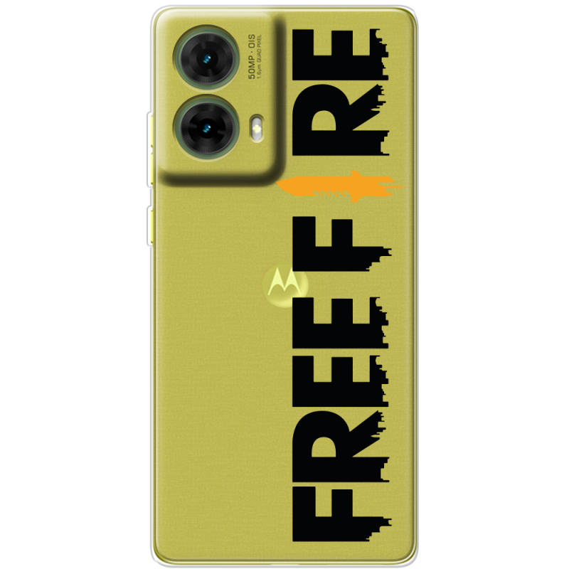 Прозрачный чехол BoxFace Motorola G85 Free Fire Black Logo