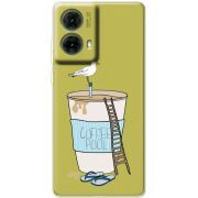 Прозрачный чехол BoxFace Motorola G85 Segull in Cofee Pool