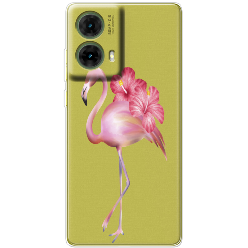 Прозрачный чехол BoxFace Motorola G85 Floral Flamingo