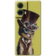 Прозрачный чехол BoxFace Motorola G85 Steampunk Cat