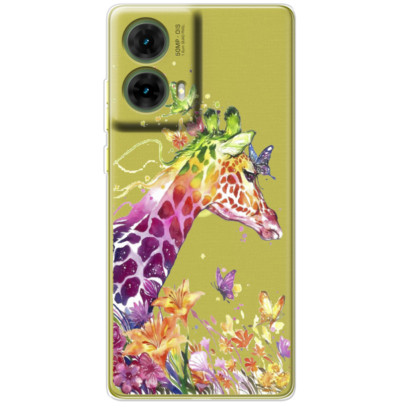 Прозрачный чехол BoxFace Motorola G85 Colorful Giraffe