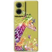 Прозрачный чехол BoxFace Motorola G85 Colorful Giraffe