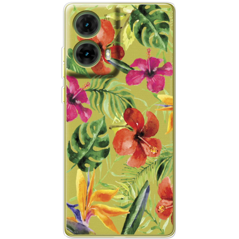 Прозрачный чехол BoxFace Motorola G85 Tropical Flowers