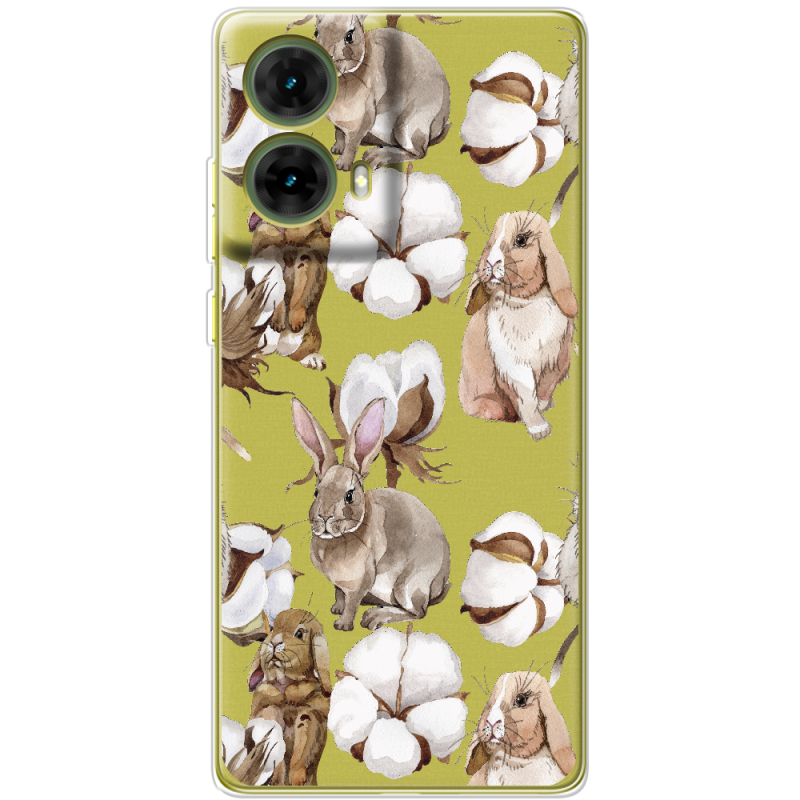 Прозрачный чехол BoxFace Motorola G85 Cotton and Rabbits