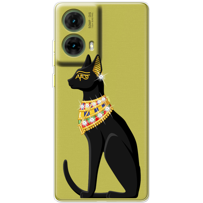 Чехол со стразами Motorola G85 Egipet Cat