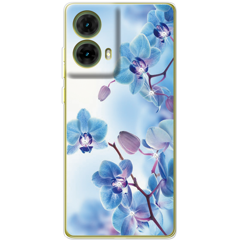 Чехол со стразами Motorola G85 Orchids