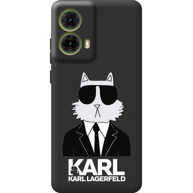 Черный чехол BoxFace Motorola G85 Cat in Black