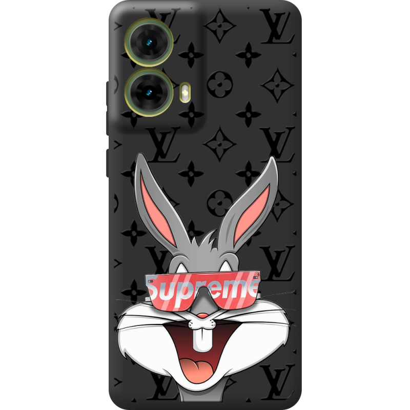 Черный чехол BoxFace Motorola G85 looney bunny