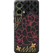 Черный чехол BoxFace Motorola G85 FranceFlowers