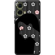 Черный чехол BoxFace Motorola G85 Flower Hair