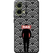 Черный чехол BoxFace Motorola G85 Man Pattern