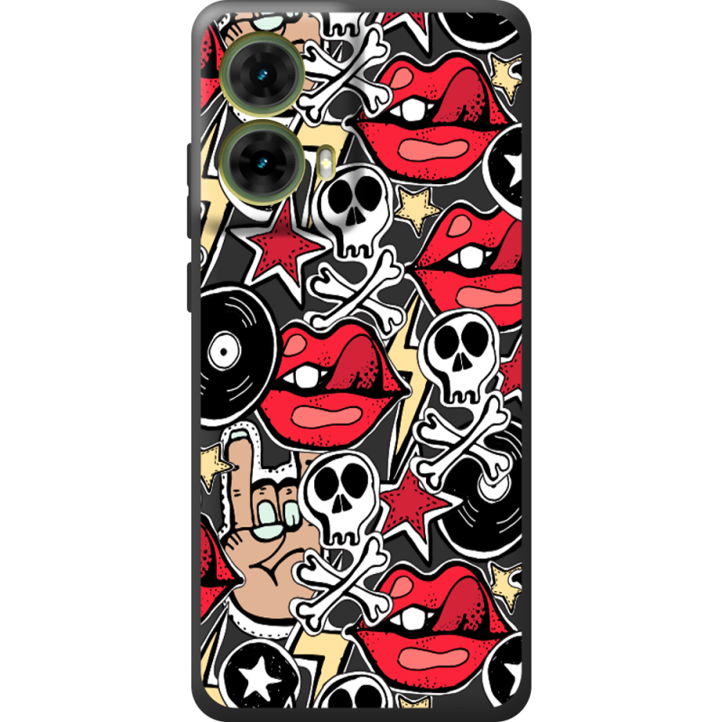 Черный чехол BoxFace Motorola G85 Rock Graffiti