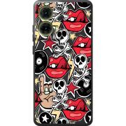 Черный чехол BoxFace Motorola G85 Rock Graffiti