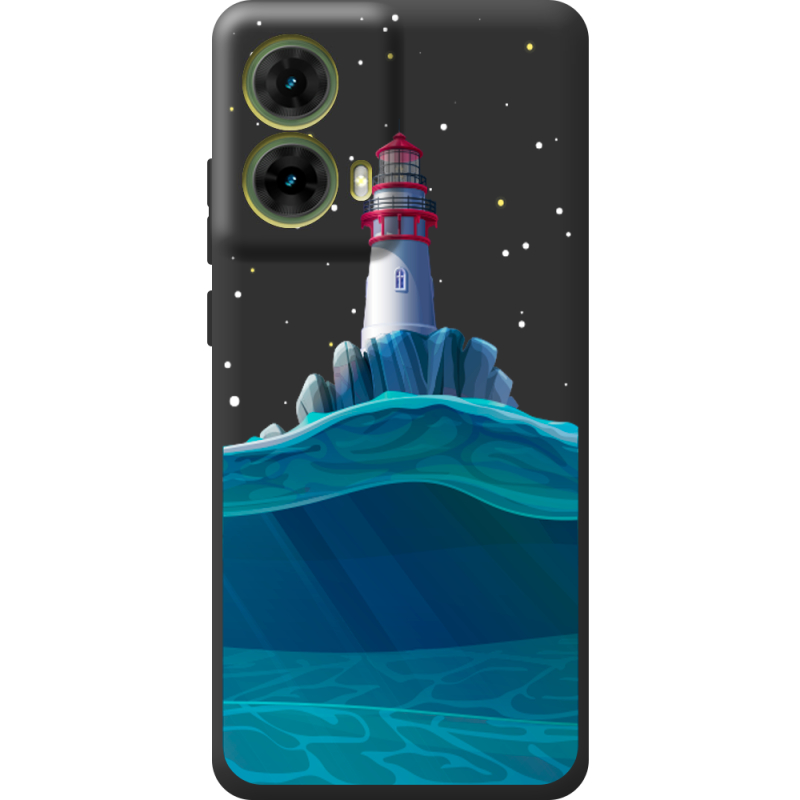 Черный чехол BoxFace Motorola G85 Lighthouse