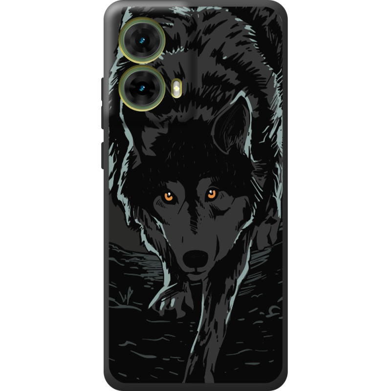 Черный чехол BoxFace Motorola G85 Wolf