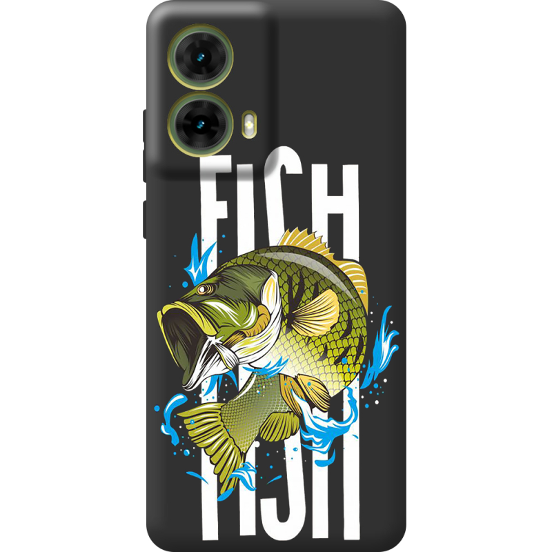 Черный чехол BoxFace Motorola G85 Fish