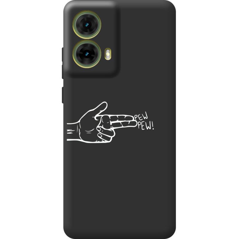 Черный чехол BoxFace Motorola G85 Pew Pew