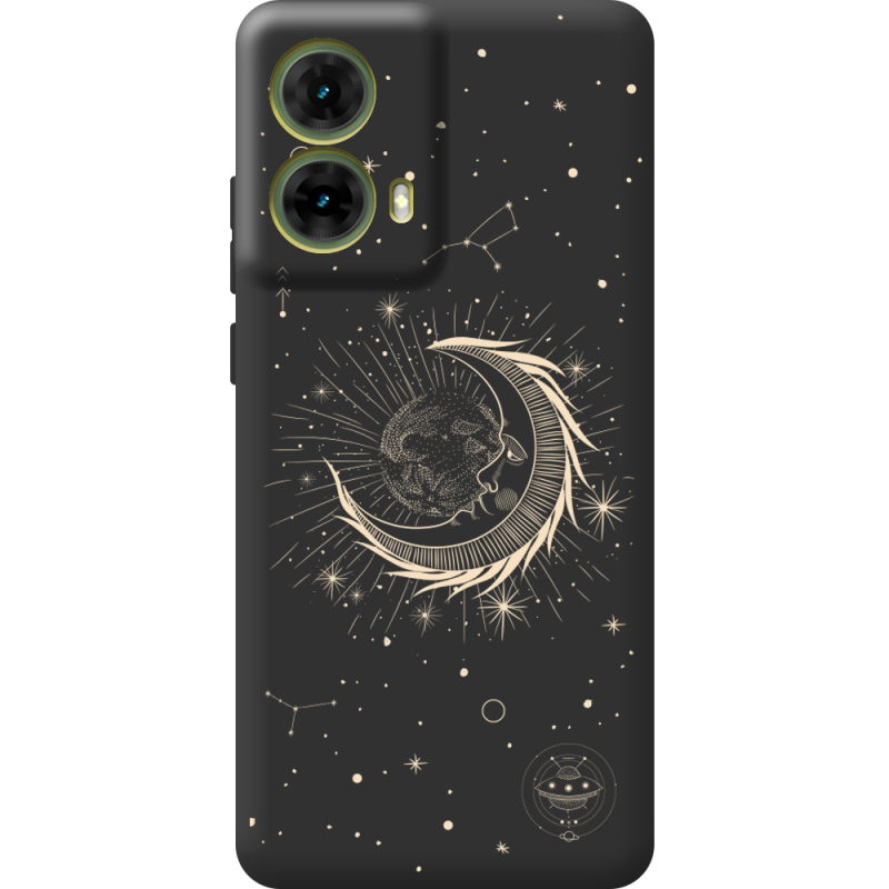 Черный чехол BoxFace Motorola G85 Moon