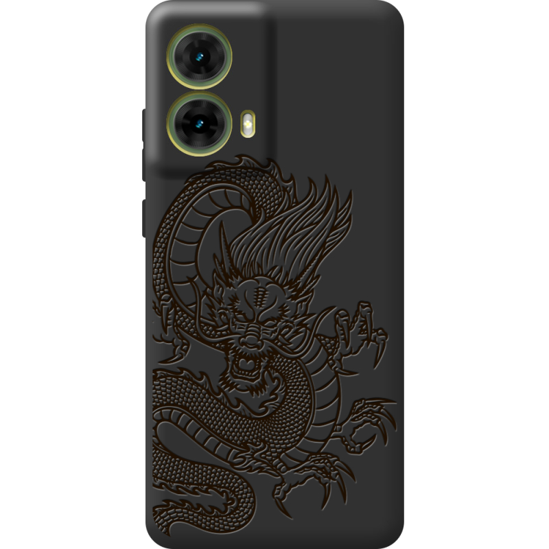 Черный чехол BoxFace Motorola G85 Chinese Dragon