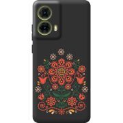 Черный чехол BoxFace Motorola G85 Ukrainian Ornament