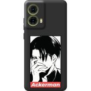 Черный чехол BoxFace Motorola G85 Attack On Titan - Ackerman